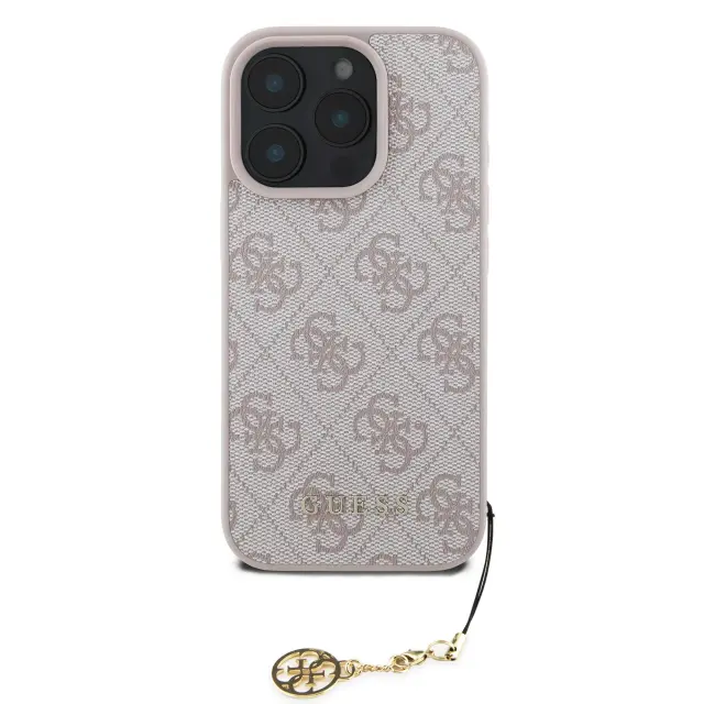 Guess 4G Charm Case for iPhone 16 Pro Tone on Tone Pink 2