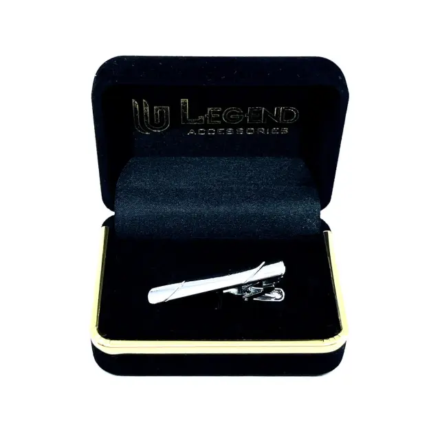 Σχεδιαστικό Ασημί Κλιπ Γραβάτας 4,5 cm – LGTC-60