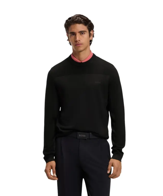 Hugo Boss - Ανδρικό Πλεκτό Πουλόβερ KN_Momentum-X CN 50547507-001 Μαύρο 2