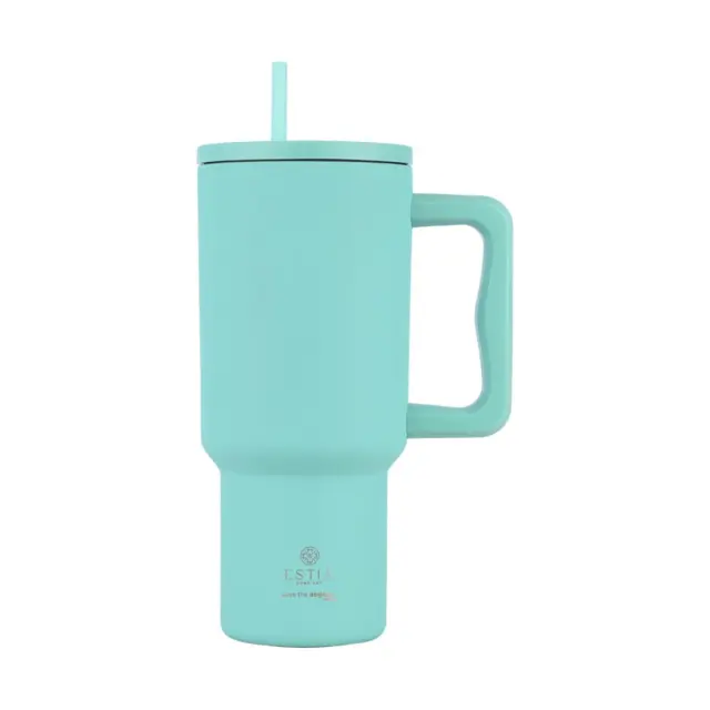 Estia Θερμός Straw Tumbler Xl Save The Aegean 900Ml Bermuda Green