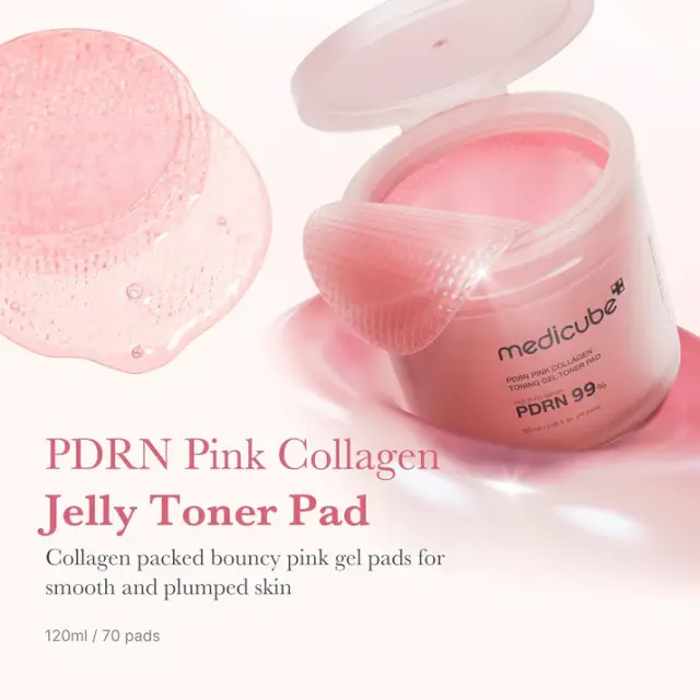 Medicube PDRN Pink Collagen Toning Gel Toner Pad - Επιθέματα εντατικής ενυδάτωσης, σύσφιξης + λάμψης 70 pcs 2