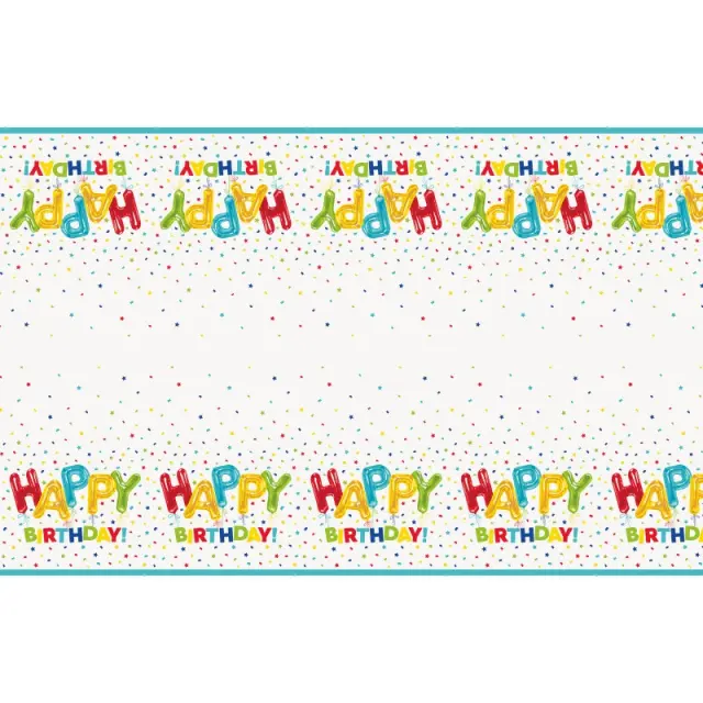 Τραπεζομάντηλο Πλαστικό Happy Balloon Birthday / 137 x 213 εκ