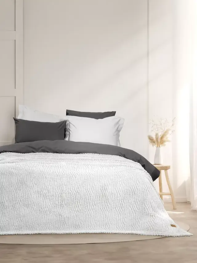 Κουβέρτα 220x240 Υπέρδιπλη 240gsm Fleece Nima Serenus 100% Πολυέστερ- Gray