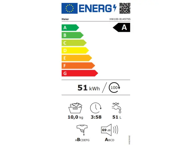 Πλυντήριο Ρούχων Haier I-Pro Series 7 (HW100-B14979) Με χωρητικότητα 10kg, 1400rpm και ενεργειακή κλάση A 31011193 2
