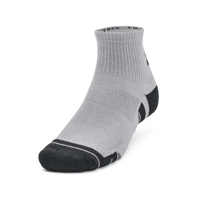 Under Armour Unisex Performance Tech 3 Pack Quarter Socks Μαύρο - Άσπρο - Γκρι 1379510-011 (Under Armour)