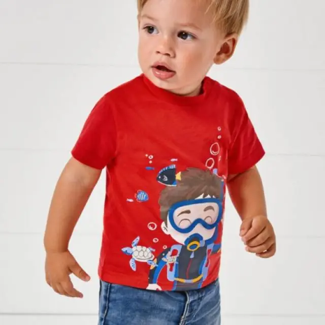 Baby 6 μηνών έως 4 ετών Μπλούζα κοντομάνικη play "scuba" καρπούζι - 12M 2