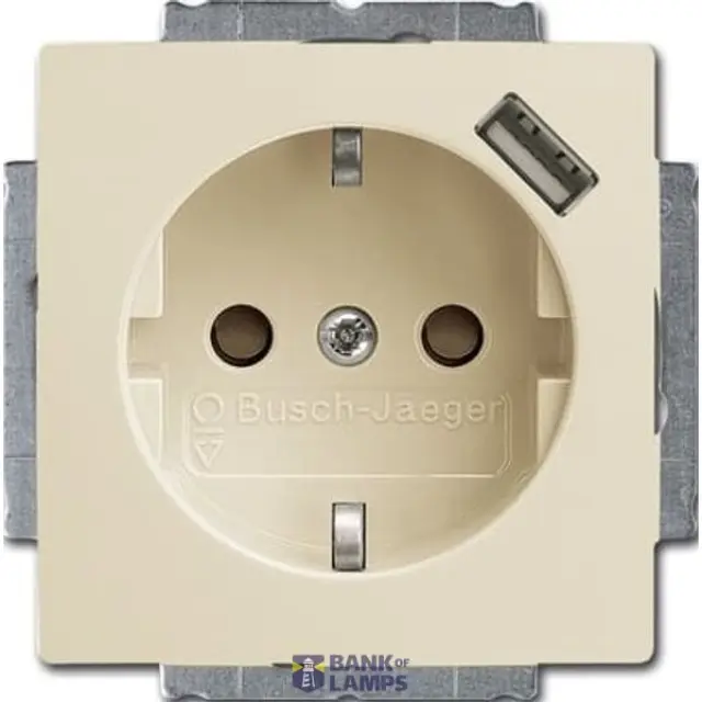 20 EUCBUSB-92-507 Cover Plates (partly incl. Insert) Protective Contact (SCHUKO) with USB A white - Basic55