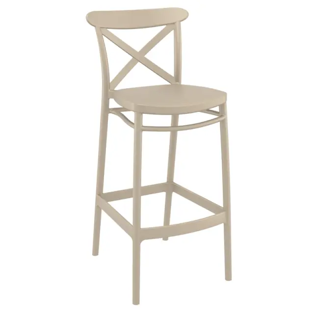 Σκαμπό Bar CROSS Dove Grey PP 45x52x106cm