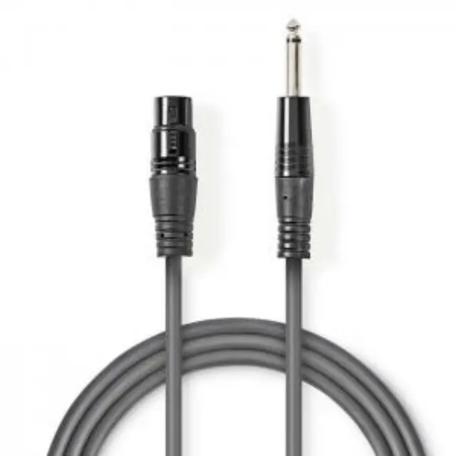 Καλώδιο 3-Pin XLR θηλ. σε 6.35mm αρσ., 1.5m σε γκρι χρώμα. 3
