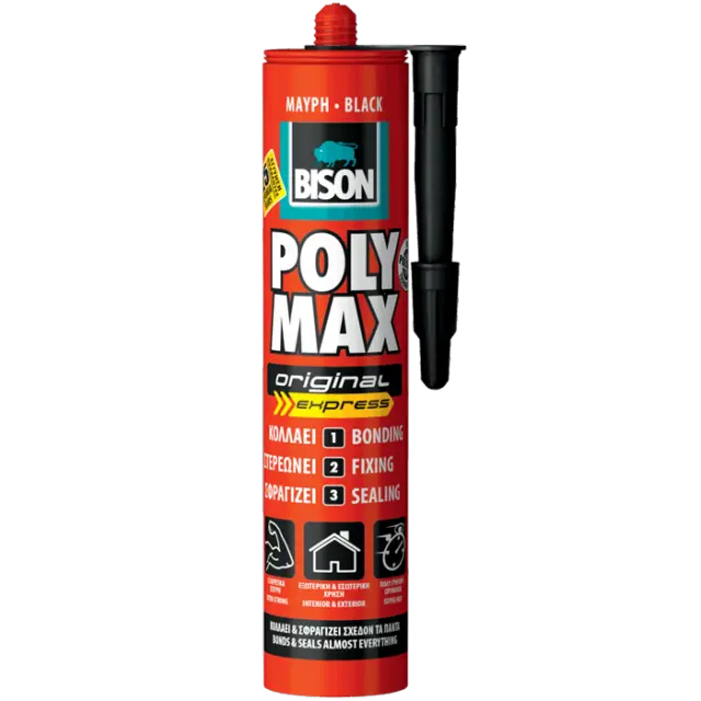 ΣΦΡΑΓΙΣΤΙΚΟ-ΣΥΓΚΟΛΛΗΤΙΚΟ POLY MAX ORIGINAL EXPRESS ΜΑΥΡΗ 425ML BISON 22630