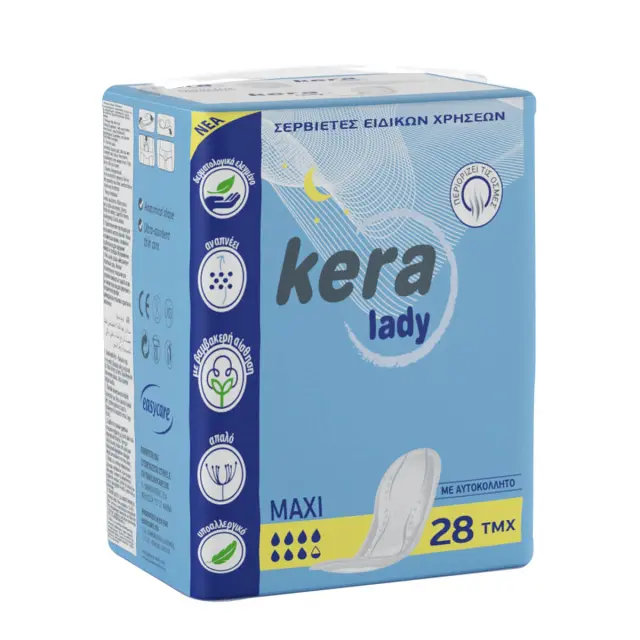 Σερβιέτες ακράτειας kera Lady Maxi 28 τεμαχίων 2