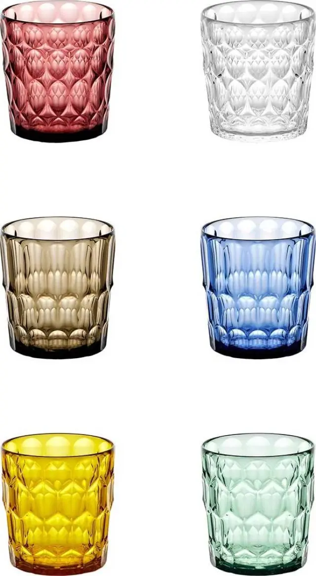 Guzzini Σετ 6 Ποτήρια Νερού Ακρυλικό Vanity 8,2x10,5cm 350ml Πολύχρωμο