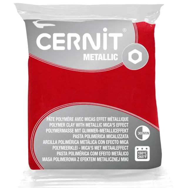 Πολυμερικός Πηλός Cernit Metallic No400 - Red - 56gr