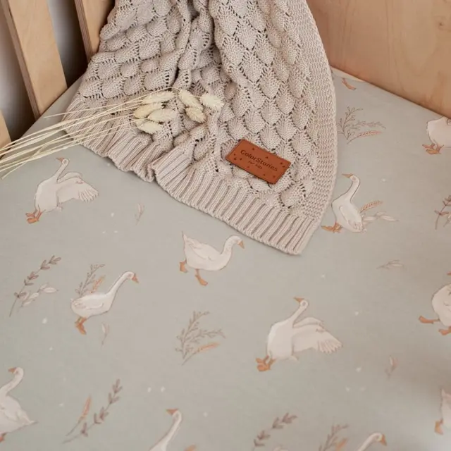 Σεντόνι Κούνιας με Λάστιχο 120x60cm Happy Goose Color Olive 5904067052529 2