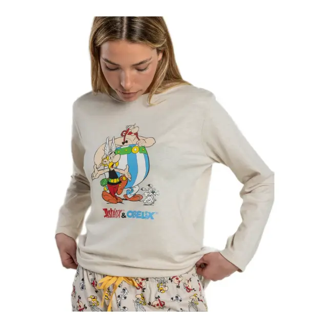 Admas Γυναικεία Πυτζάμα Asterix Les Copains, Χρώμα Μπεζ 3