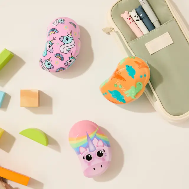 Tangle Teezer Original Mini Detangling Hairbrush Unicorn Magic Print Επαναστατική Βούρτσα που Ξεμπερδεύει Εύκολα τα Μαλλιά, 1τμχ 2