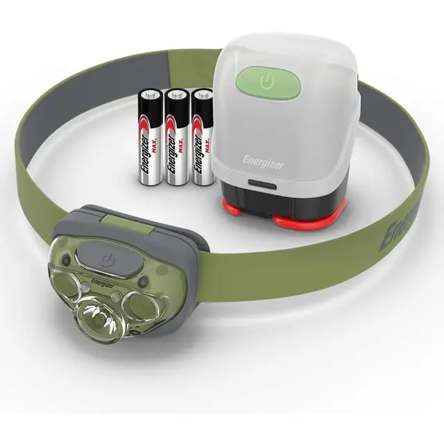 Φακός Κεφαλής Energizer Vision HD 3 Led 260 Lumens IPX4 με Θήκη Μετατροπής Φανού και μπαταρίες AAA Πράσινο 3