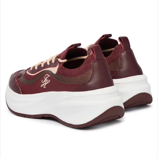 Γυναικεία Δερμάτινα Sneakers Tommy Hilfiger FW0FW09484-XUT Μπορντό Μπορντό - 38 3