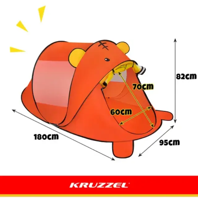 Kruzzel Παιδική Σκηνή Παραλίας Αρκουδάκι Pop-Up & UV Προστασία 3