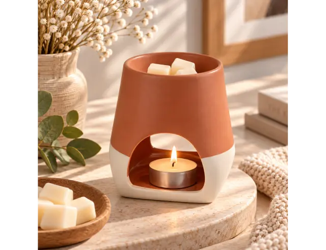 Αρωματιστής Homea για αιθέρια έλαια και wax melts με διαστάσεις 10x10x10.5cm - Two Tone Terracotta 6SEN050TC