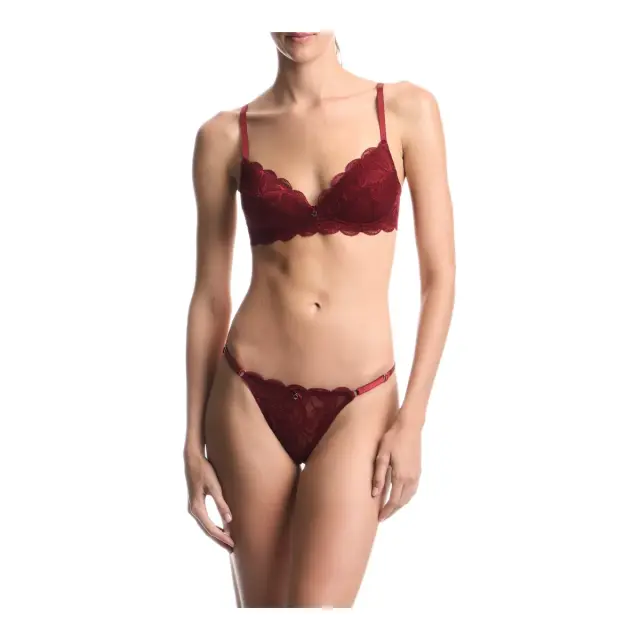 Emporio Armani Γυναικείο String με Δαντέλα, Χρώμα Rhubarb 2