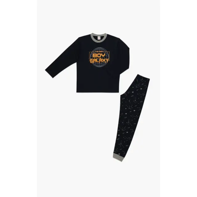 Πυτζάμα Παιδική Χειμερινή Minerva Boy Galaxy Marine No12 62055-100 2