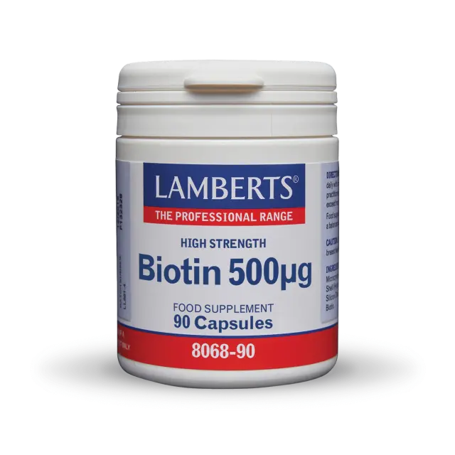 LAMBERTS Biotin 500MCG για την Ομαλή Ανάπτυξη & Βελτίωση του Δέρματος, των Μαλλιών & του Μυελού των Οστών, 90caps 3