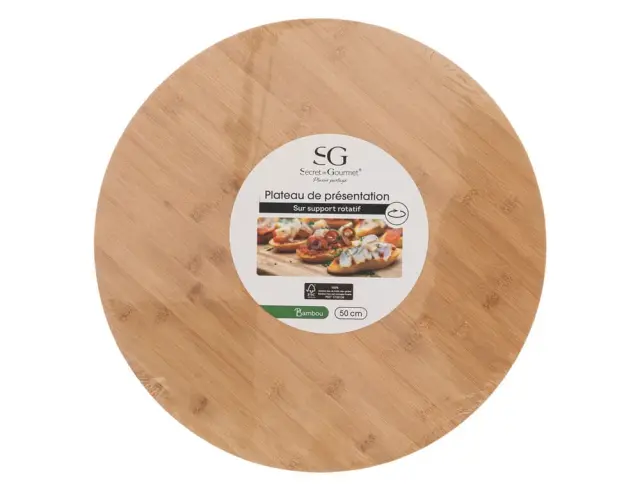 Ξύλινος Δίσκος Κοπής Secret De Gourmet από Ξύλο Bamboo, 50x50x2.7cm 150085 2