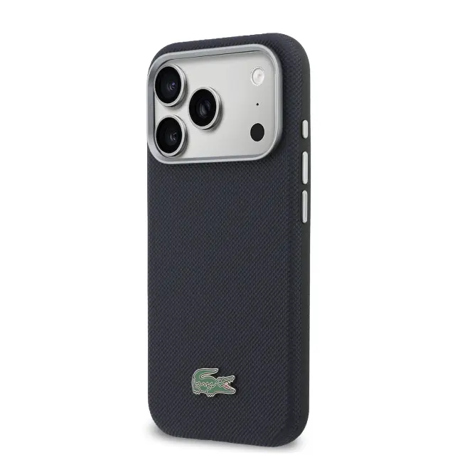 Lacoste PVC Petit Pique Semi Wrap MagSafe Case for iPhone 17 Pro Navy 2