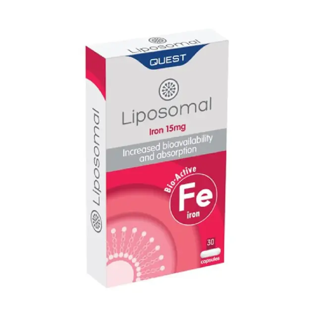 Quest Liposomal Iron 15mg, Συμπλήρωμα Διατροφής με Λιποσωμικό Σίδηρο 15mg 30 κάψουλες