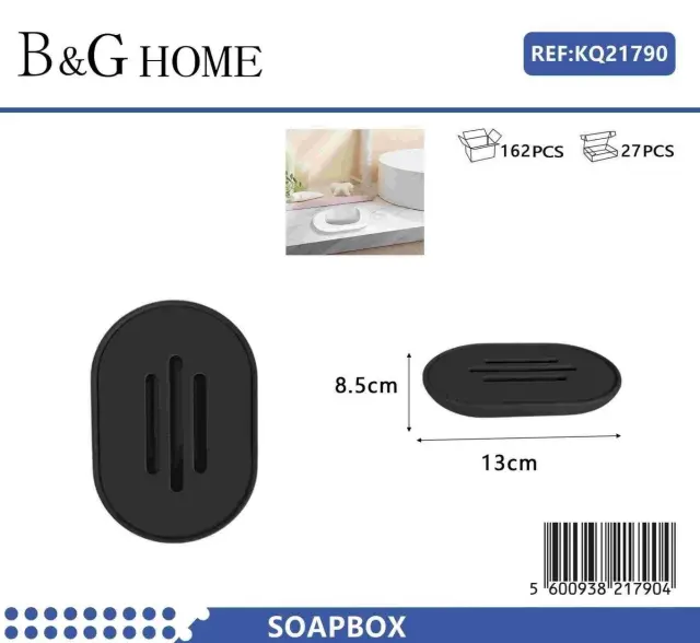 Σαπουνοθήκες μπάνιου πλαστικές - Σετ 9pcs - Black - 21790 2