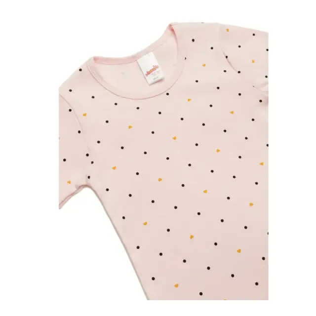 Minerva Παιδικό Φανελάκι Κορίτσι Miss Apple, Χρώμα Pink-Hearts Dots 2