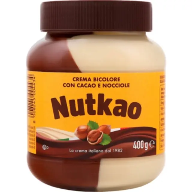 NUTKAO Κρέμα Duo άλειμμα φουντουκιού κακάο και βανίλια 400gr