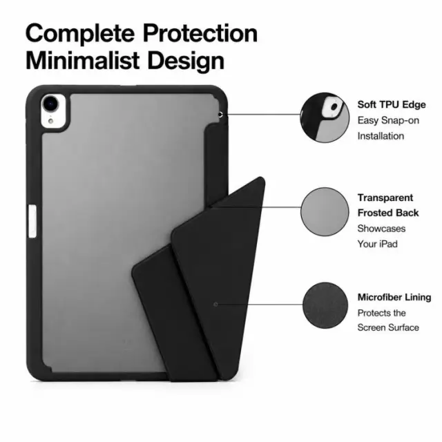 Origami Hybrid Θήκη για iPad 10.9″/11 (2025)-Black/Clear OEM 2