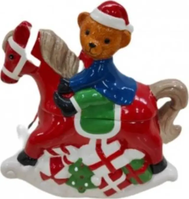 Marva Carousel Santa Χριστουγεννιάτικη Κεραμική Μπισκοτιέρα 22cm