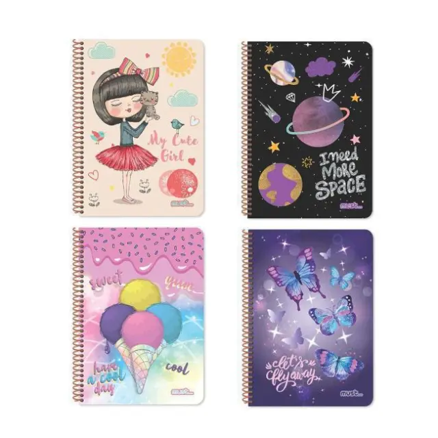 Must Τετράδιο Σπιράλ Cute 17x25 3 θέματα (000584465)