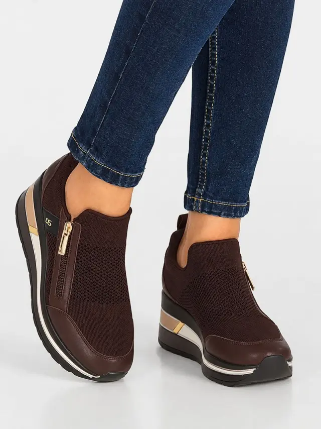 Donna Serena Sneakers Γυναικείο δέρμα/ύφασμα Καφέ DSE/5719 TDM - 38 2