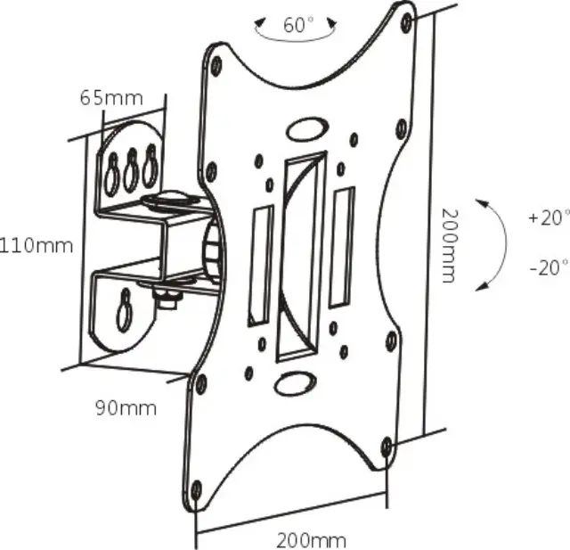 Brateck LCD-501A Βάση Τηλεόρασης Τοίχου 23" έως 42" και 30kg 2