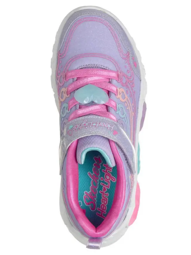 Skechers Heart Lights Παιδικά Αθλητικά με Φωτάκια Μωβ 303266LC-LVMT 2