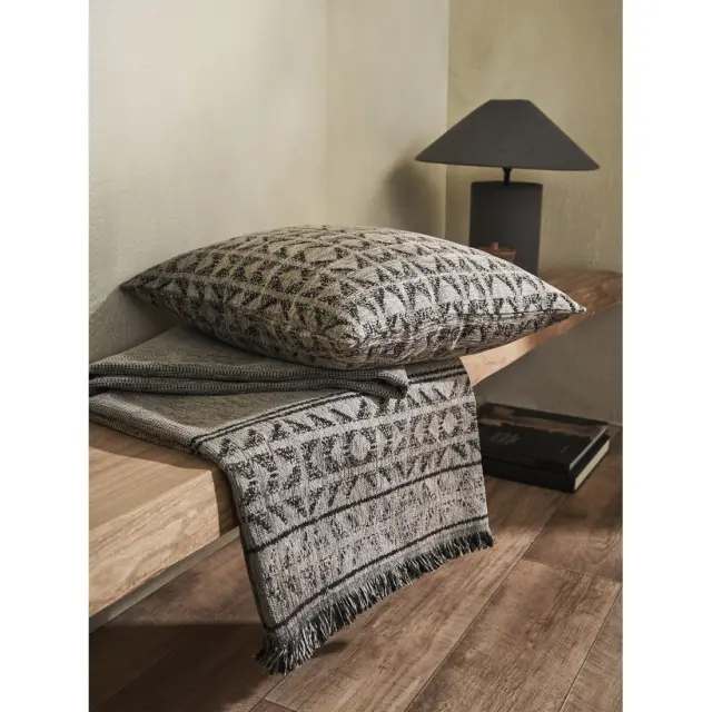 Ριχτάρι Τετραθέσιου Gofis Home Indira Ash Beige Black 258/13 180x350