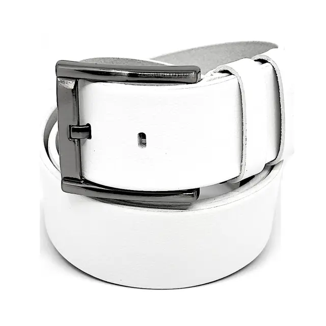 Λευκή Δερμάτινη Ζώνη Full Grain 4,5 cm