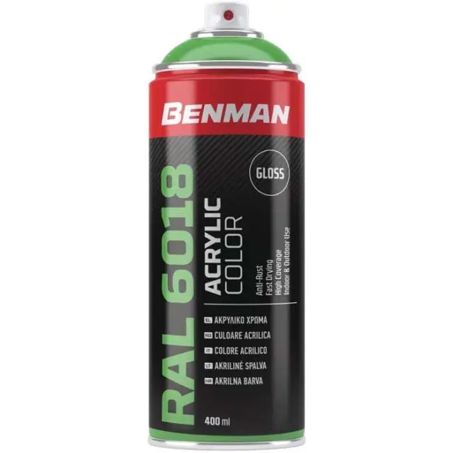 SPRAY ΠΡΑΣΙΝΟ-ΚΙΤΡΙΝΟ RAL6018 BENMAN 400ML 33481