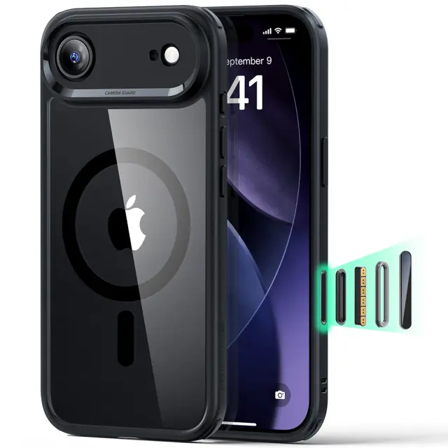 ESR - Classic Hybrid HaloLock (Camera Control) - iPhone Air - Clear Black