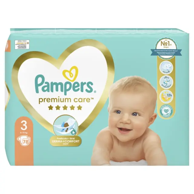 Pampers Πάνες με Αυτοκόλλητο Premium Care No. 3 για 6-10kg 78τμχ 2
