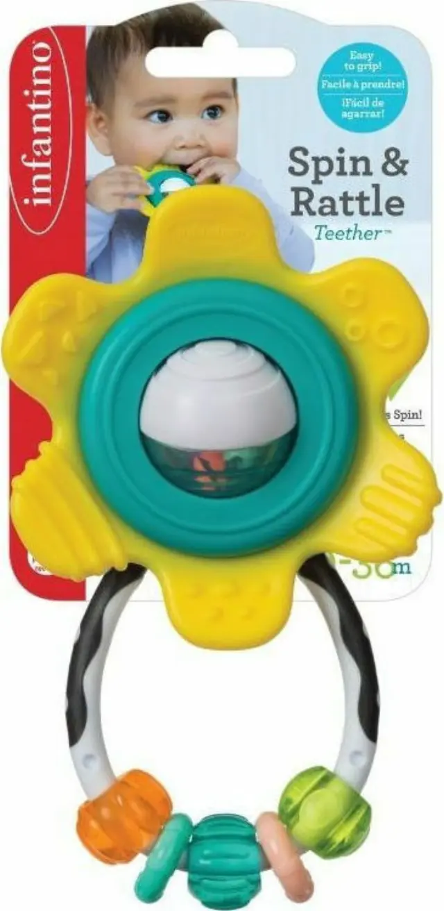 INFANTINO SPIN & RATTLE TEETHER ΚΙΤΡΙΝΟ 2