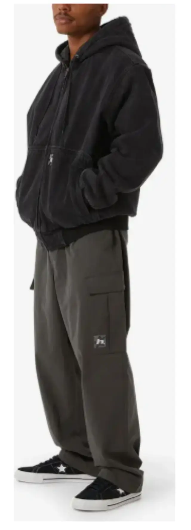 Huf Leisure Cargo Pant Ανδρικό Παντελόνι Cotton Baggy Fit - Black  PT00336-BLACK - M 3