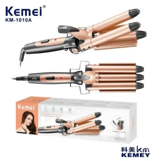Kemei Ψαλίδι Μαλλιών για Μπούκλες KM-1010A Μαύρο/Μπρονζέ