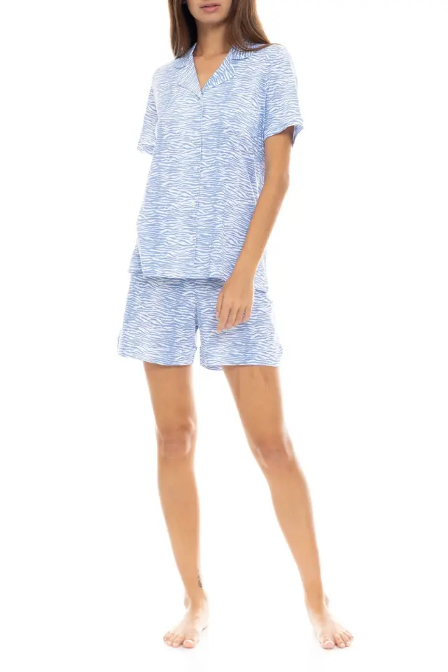 S1352 - Type - PYJAMA SHORTS BLUE LEO - M