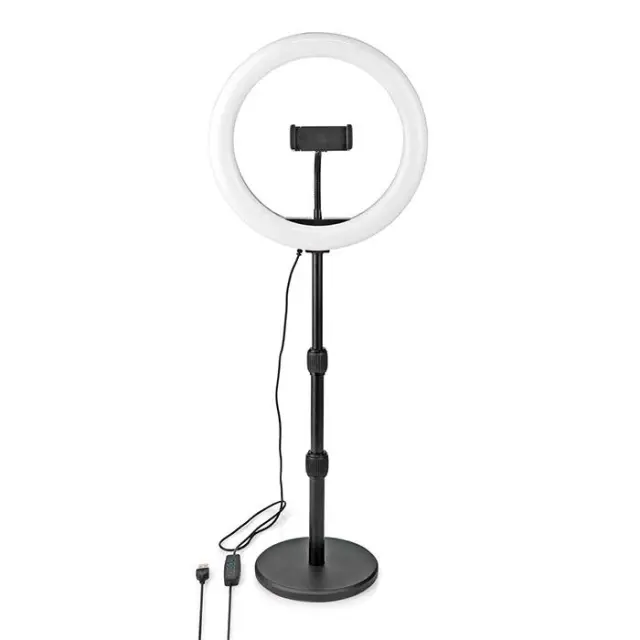 Ring Light 10\" (26 cm) με 120 λάμπες LED και επιτραπέζια βάση στήριξης.
