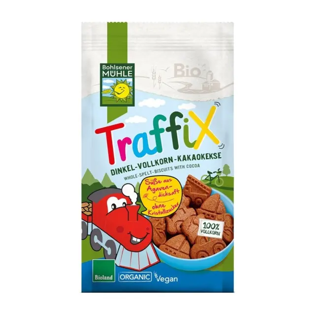 Traffix Organic Cocoa Βιολογικά Μπισκότα Κακάο, 125gr
